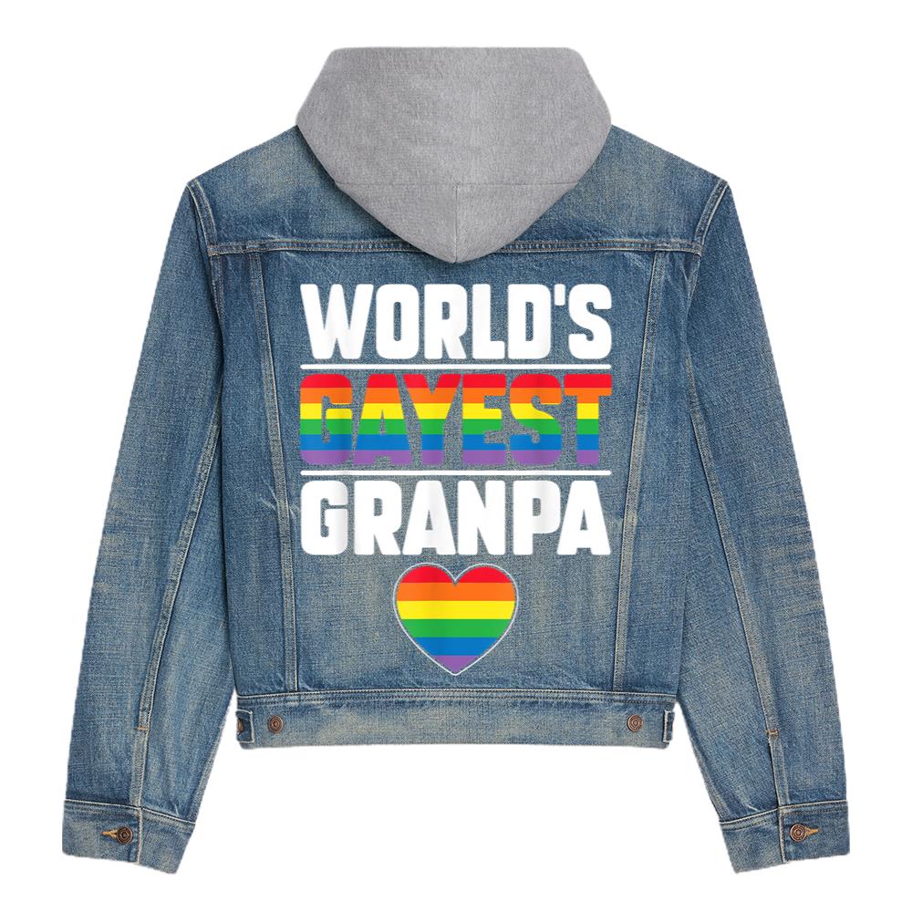 worlds gayest grandpa funny gay pride lgbt grandfather pride hooded denim jacket 2555 ynx6s.jpg